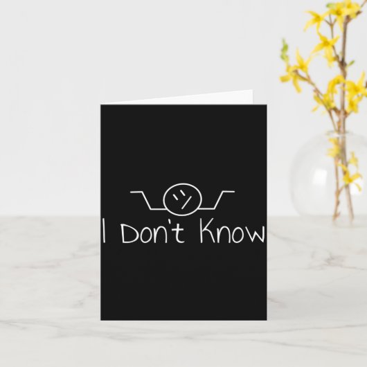 I Don't Know Hand Drawn Shrug Funny Men Women Long カード (黄色い花)