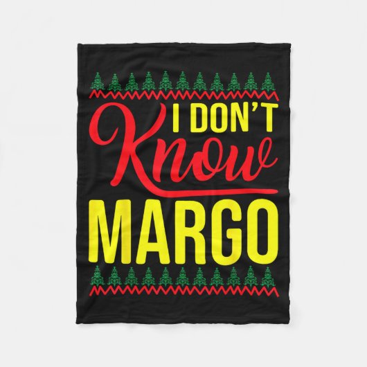 I Don't Know-margo Ugly Sweater Funny Christmas Fo フリースブランケット (正面)