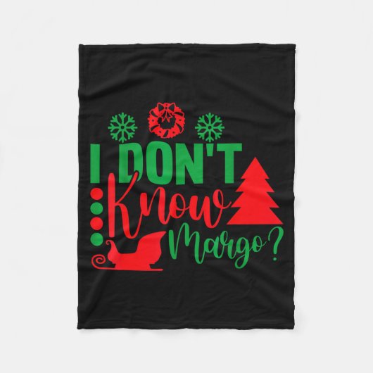 I Don't Know-margo Ugly Sweater Funny Christmas Fo フリースブランケット (正面)