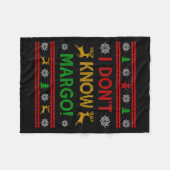 I Don't Know-margo Ugly Sweater Funny Christmas Fo フリースブランケット (正面(横))