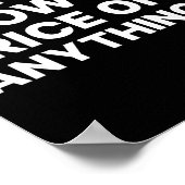 I Don't Know The Price Of Anything Funny Quote Hum ポスター (角)