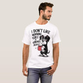 I Don't Like Morning People Coffee Grumpy Dog Tシャツ (正面フル)