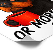 I Don't Like Morning People Sarcastic Rottweiler M ポスター (角)