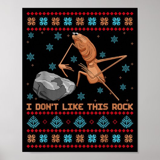 I Dont Like This Rock Marcus The Worm Ugly Sweater ポスター (正面)