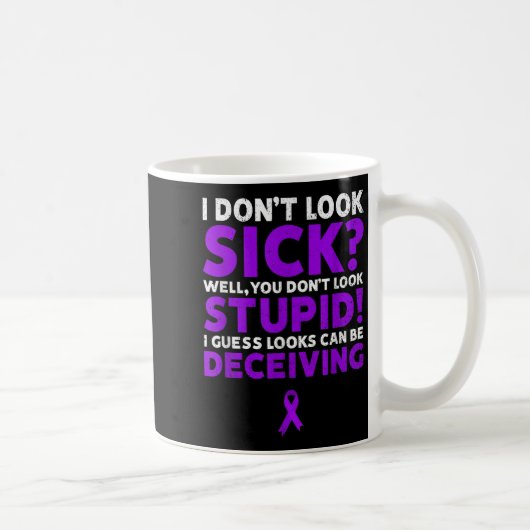I Don't Look Sick Funny Cf Cystic Fibrosis Awarene コーヒーマグカップ (右)