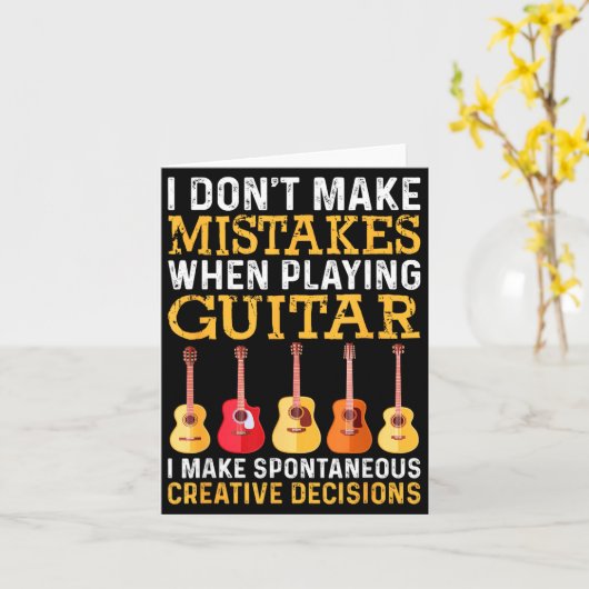 I Don't Make Mistakes When Playing Guitar Funny Gu カード (黄色い花)
