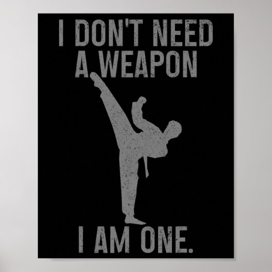 I Don't Need A Weapon Am One Karate Jiu Jitsu Kung ポスター (正面)