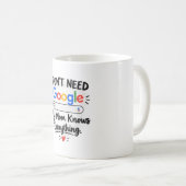 I Don't Need Google My Mom Knows Everything - MUG コーヒーマグカップ (正面右)
