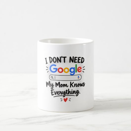 I Don't Need Google My Mom Knows Everything - MUG コーヒーマグカップ (中央)