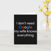 I Don't Need Google, My Wife Knows Everything Funn カード (黄色い花)