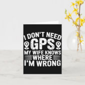 I Don't Need Gps My Wife Knows Father Husband Funn カード (黄色い花)