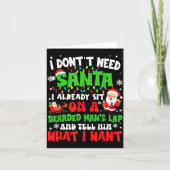 I Don't Need Santa I Already Sit On A Bearded Man' カード (正面)