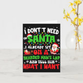 I Don't Need Santa I Already Sit On A Bearded Man' カード (黄色い花)