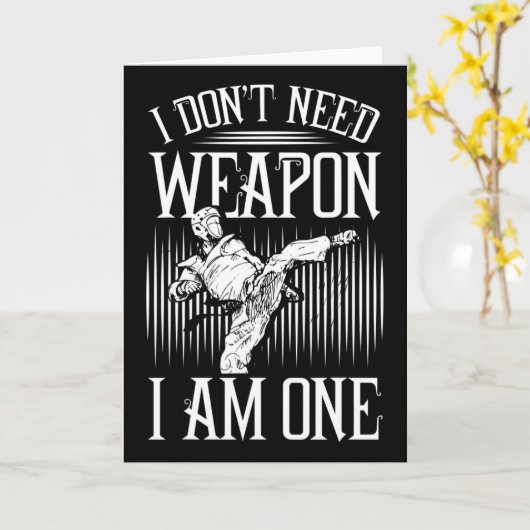 I Don't Need Weapon, I Am One -karate Taekwondo Ma カード (黄色い花)