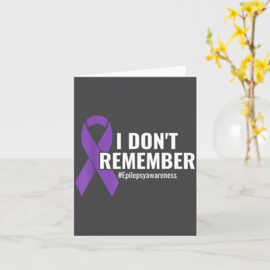 I Don't Remember Purple Ribbon Elepsy Awareness  カード (黄色い花)
