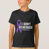 I Don't Remember Purple Ribbon Elepsy Awareness Tシャツ (正面)
