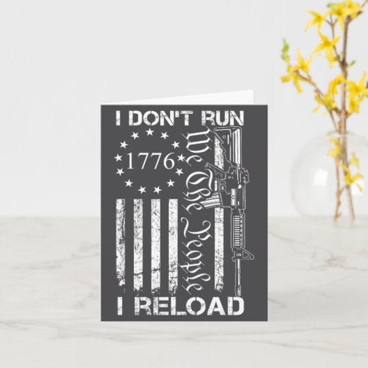 I Don't Run I Reload - Usa Flag Pro Guns Ar15 Funn カード (黄色い花)