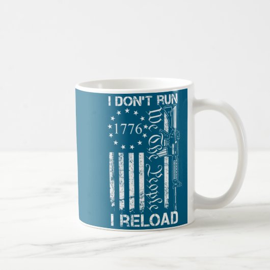 I Don't Run I Reload - Usa Flag Pro Guns Ar15 Funn コーヒーマグカップ (右)