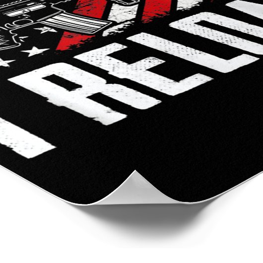 I Dont Run I Reload Usa Flag Pro Guns Funny Gun  ポスター (角)