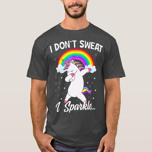 I Dont Sweat I Sparkle Unicorn Women  Christmas Tシャツ (正面)