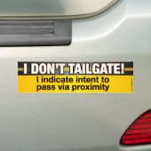 I Don't Tailgate おもしろいバンパーステッカー バンパーステッカー (車上)