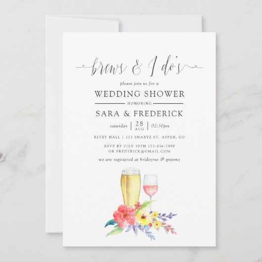 I Dosの前結婚に水色のフローラが生える 招待状 (正面)