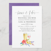 I Dosの前結婚に水色のフローラが生える 招待状 (正面/裏面)