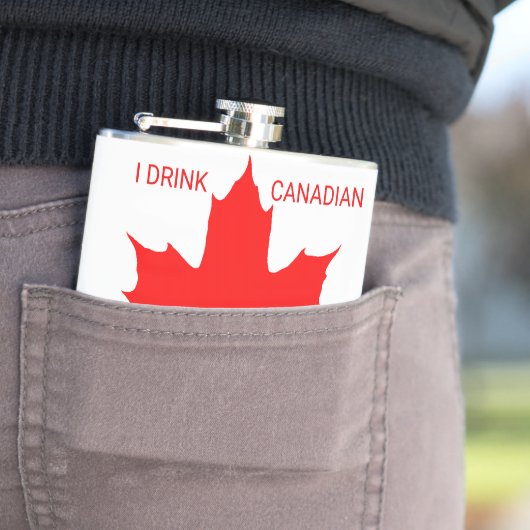 I Drink Canadian Customizable おもしろい フラスク (インサイチュ)