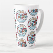 I Drink Coffee For Protection カフェラテマグ (右アングル)