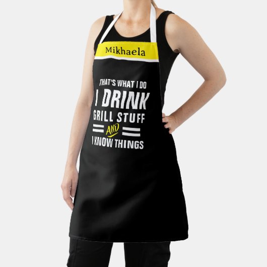 I Drink & Grill Stuff Apron - Funny Chef "I Do" エプロン (インサイチュ)