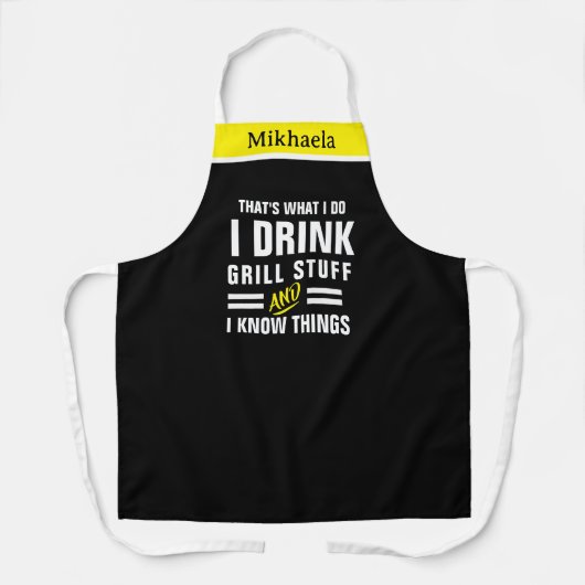 I Drink & Grill Stuff Apron - Funny Chef "I Do" エプロン (正面)