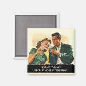 I Drink Insim おもしろいレトロ50sことわざ マグネット (正面/裏面)