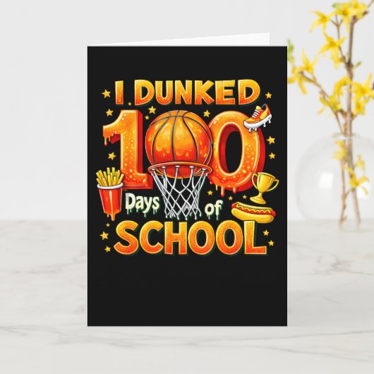 I DUNKED 100 Days of SCHOOL カード (黄色い花)