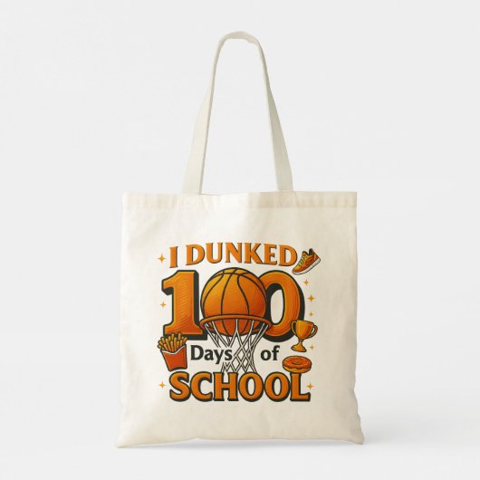 I Dunked 100 Days Of School Basketball Student トートバッグ (裏面)