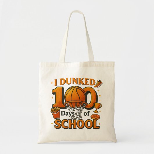 I Dunked 100 Days Of School Basketball Student トートバッグ (正面)