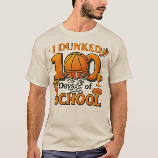 I Dunked 100 Days Of School Basketball Student Tシャツ (正面)