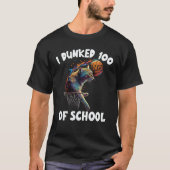I Dunked 100 Days Of School Cat Basketball 100Days Tシャツ (正面)
