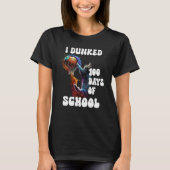 I Dunked 100 Days Of School Cat Basketball Groovy Tシャツ (正面)