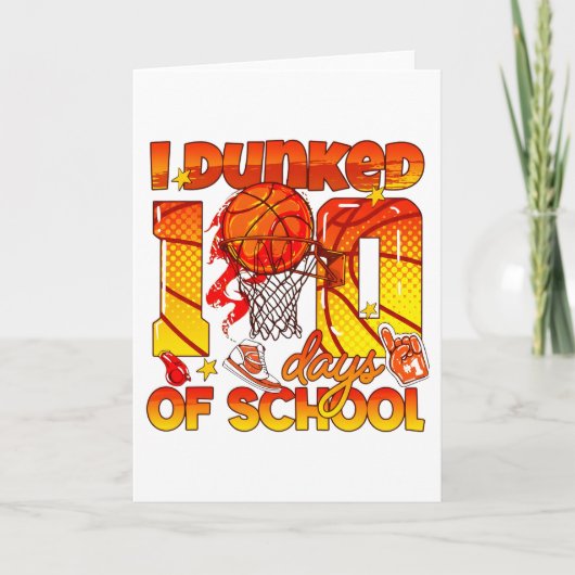 I Dunked 100 Days Of School Sports School Mileston カード (正面)