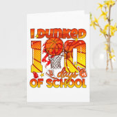 I Dunked 100 Days Of School Sports School Mileston カード (黄色い花)