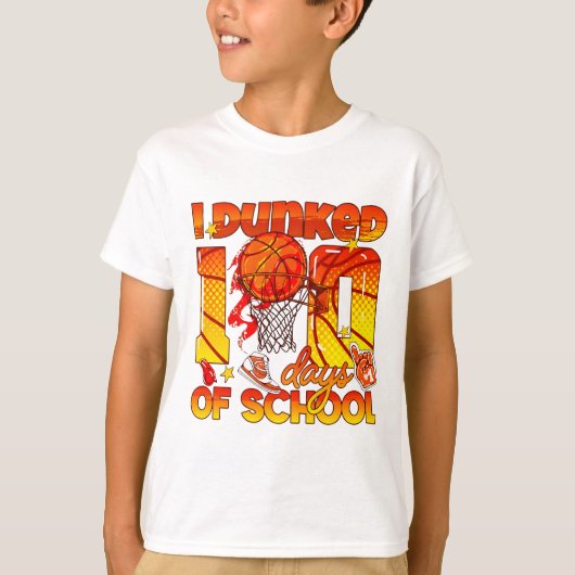 I Dunked 100 Days Of School Sports School Mileston Tシャツ (正面)