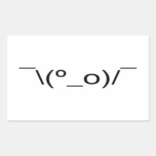 I Dunno LOLの¯ \ (º_o)/¯の顔文字の日本語Kaomoji 長方形シール