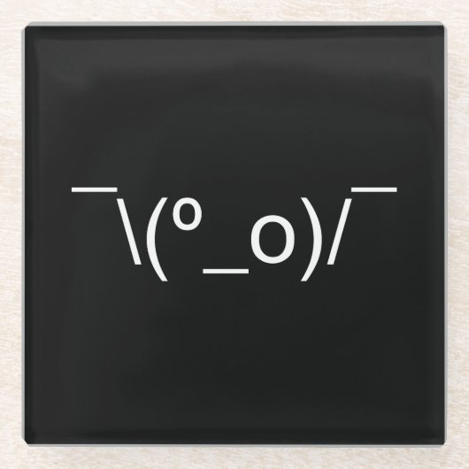 I Dunno LOL o\(°_o)/ Emoticon 日本の Kaomoji ガラスコースター (正面)