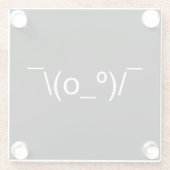 I Dunno LOL o\(°_o)/ Emoticon 日本の Kaomoji ガラスコースター (裏面)