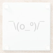 I Dunno LOL o\(°_o)/ Emoticon 日本の Kaomoji ガラスコースター (裏面)