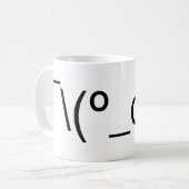 I Dunno LOL o\(°_o)/ Emoticon 日本の Kaomoji コーヒーマグカップ (正面左)