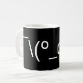 I Dunno LOL o\(°_o)/ Emoticon 日本の Kaomoji コーヒーマグカップ (正面左)