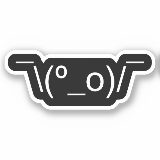 I Dunno LOL o\(°_o)/ Emoticon 日本の Kaomoji シール (正面)