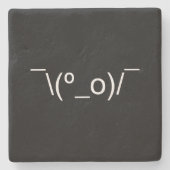 I Dunno LOL o\(°_o)/ Emoticon 日本の Kaomoji ストーンコースター (正面)