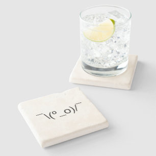 I Dunno LOL o\(°_o)/ Emoticon 日本の Kaomoji ストーンコースター